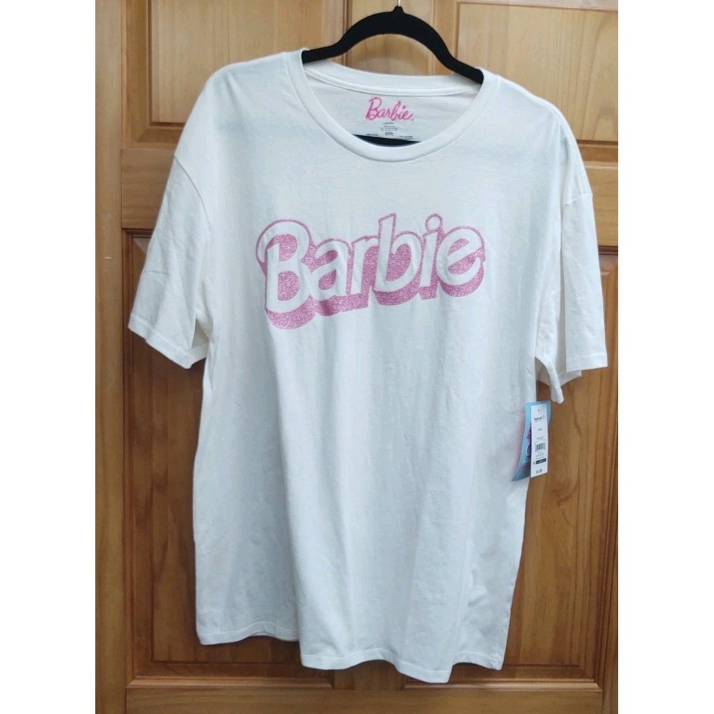 BARBIE White T Shirt Size XXXL Short Sleeves NEW Stretch